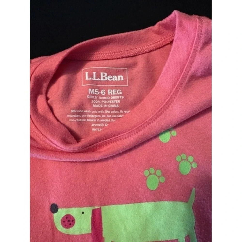 LL Bean adorable dog themed PJ set  girls size 5-6